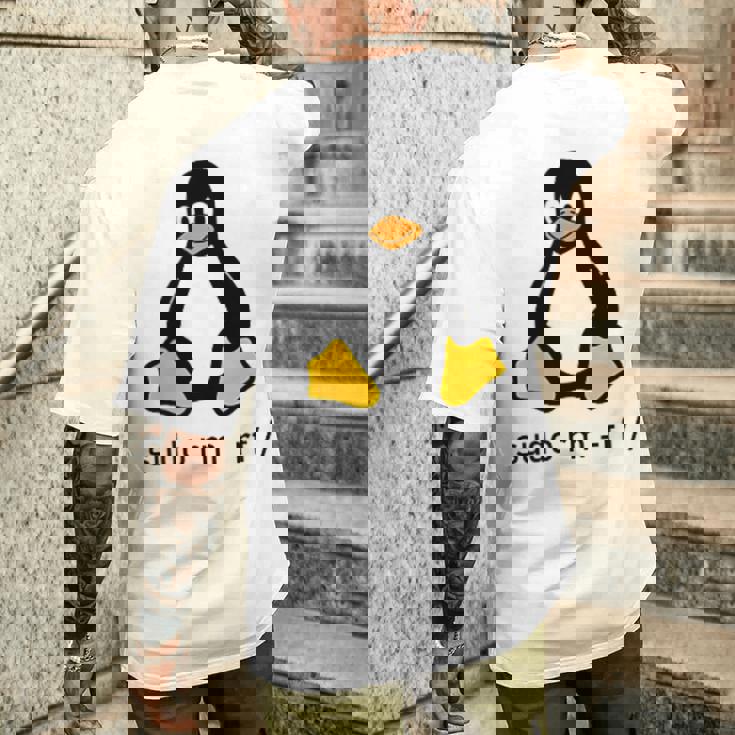 タックスlinuxペンギン-Sudorm-Rfコンピューターサイエンスコンピューター Tux Linux メンズTシャツ バックプリント 彼への贈り物