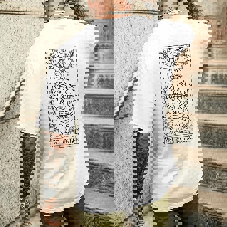 タロットカードホイール オブ フォーチュン タロット メンズTシャツ バックプリント 彼への贈り物