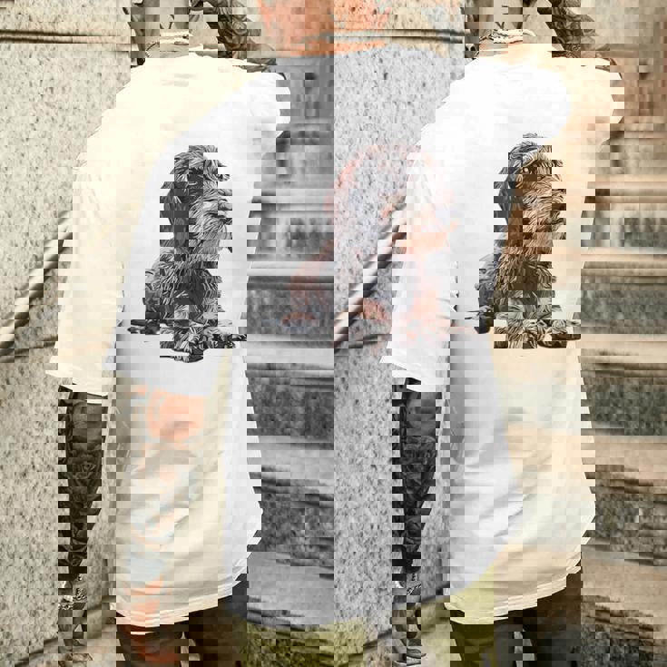 ダックスフンド ワイヤーヘア メンズTシャツ バックプリント 彼への贈り物