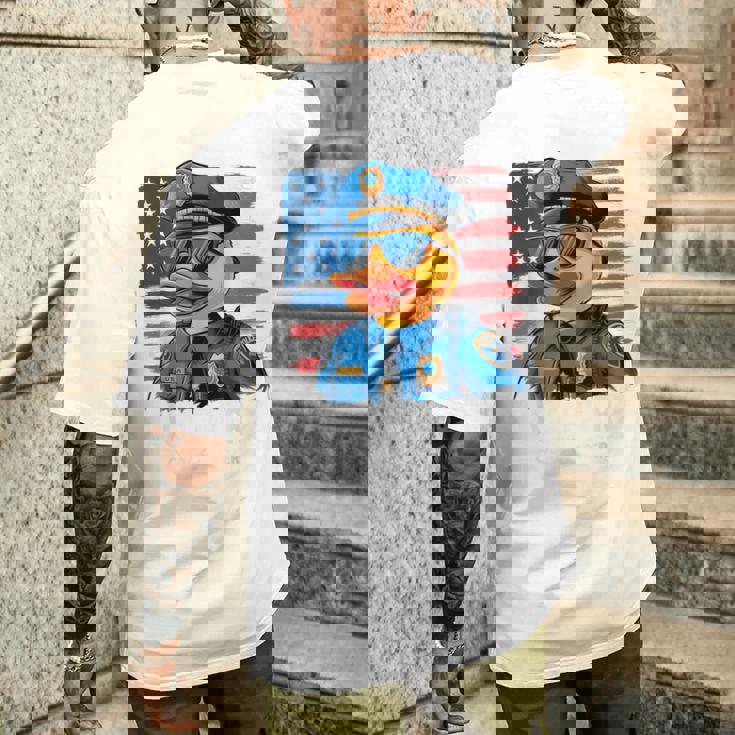 ダックパトロールファニーポリスダック メンズTシャツ バックプリント 彼への贈り物