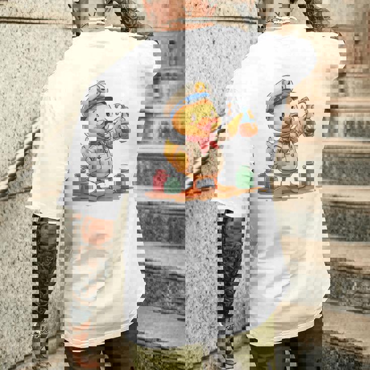 ダックビーイング・ア・オイラー、キュートなデザイン。 メンズTシャツ バックプリント 彼への贈り物