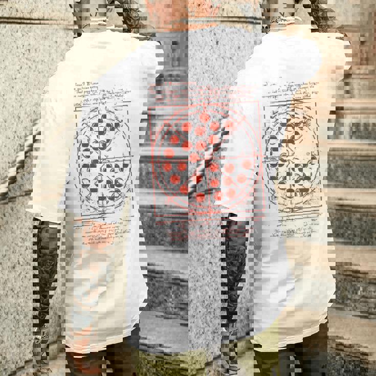 ダヴィンチ・ヴィトルヴィアンマン・ピザ メンズTシャツ バックプリント 彼への贈り物