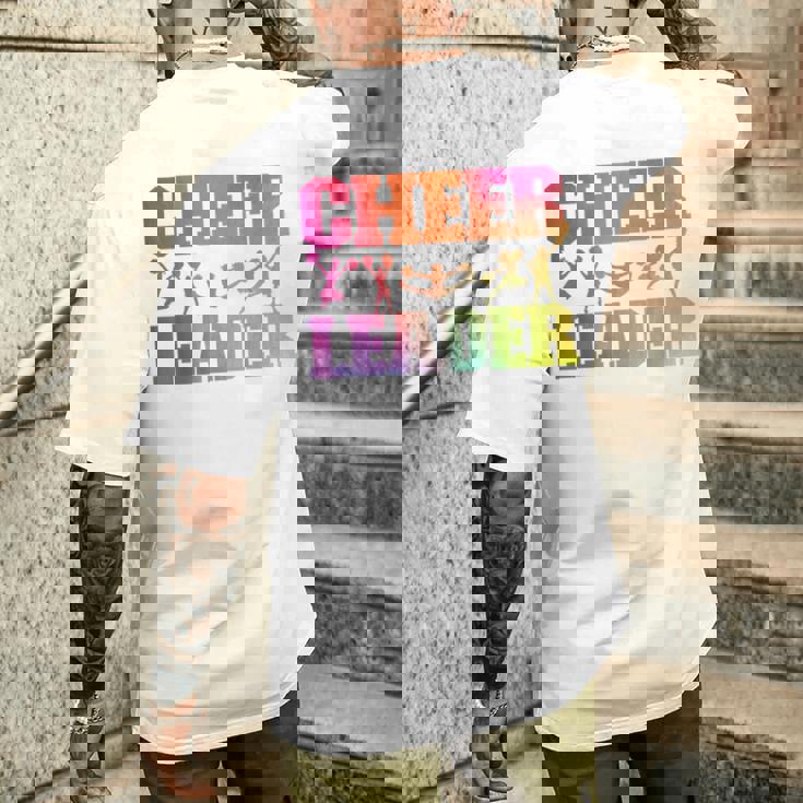 チア チアリーディング 水彩 レインボー チアリーダー メンズTシャツ バックプリント 彼への贈り物