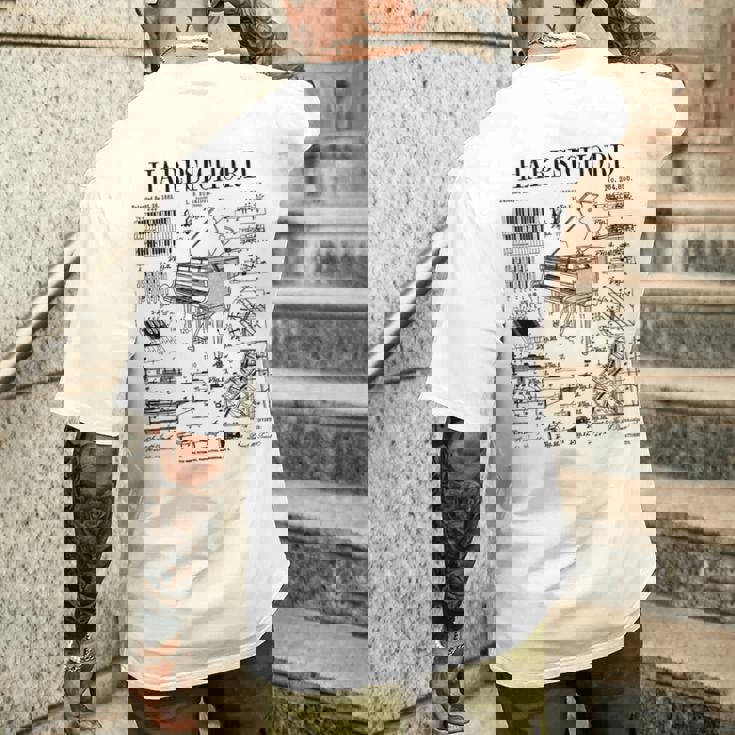 チェンバロ奏者 ヴィンテージ 特許 鍵盤 楽器 長袖tシャツ メンズTシャツ バックプリント 彼への贈り物