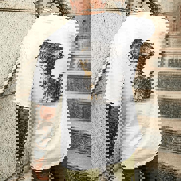 チワワ 犬 かわいい いぬ 子犬 ペット イラスト メンズTシャツ バックプリント 彼への贈り物