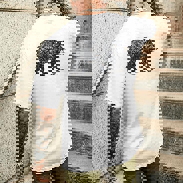 ツキノワグマ 動物愛好家 野生動物 自然 ハイキング ギフト メンズTシャツ バックプリント 彼への贈り物