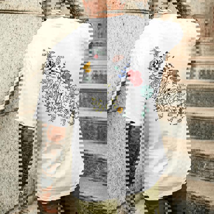 ティラノサウルス 恐竜 骨格 化石 古生物学 メンズTシャツ バックプリント 彼への贈り物