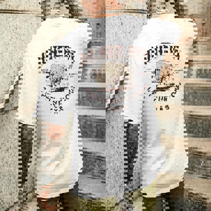 テキサス・ドント・ペット・ザ・フワッフィー・カウズ・ファニー・バイソン メンズTシャツ バックプリント 彼への贈り物