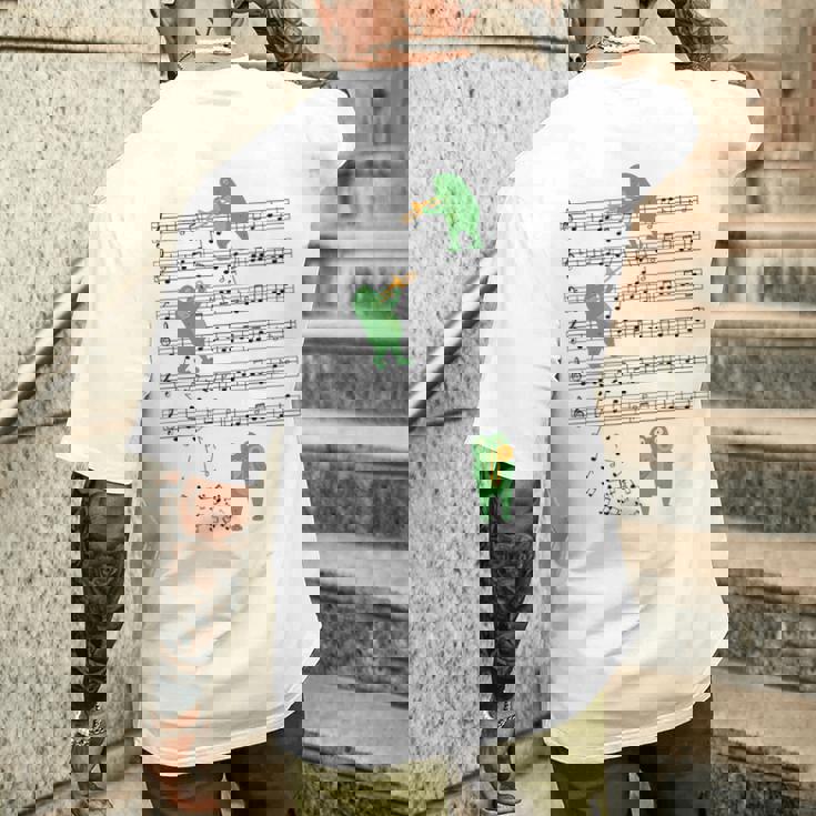 トロンボーン奏者 カエル トロンボーン好きのトロンボーン愛好家 トロンボーン音記号 メンズTシャツ バックプリント 彼への贈り物