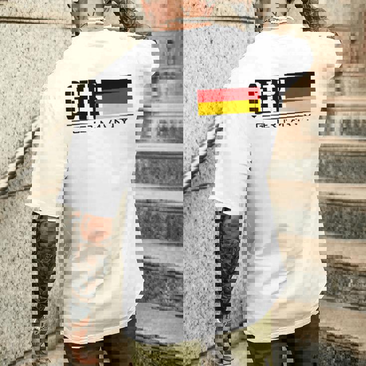 ドイツ 国旗 ドイツ カントリーコード Gerスポーツゲーム アスリート メンズTシャツ バックプリント 彼への贈り物