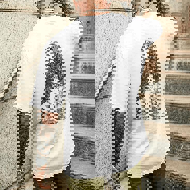 ドッグキャバリアキングチャールズ・スパニエル メンズTシャツ バックプリント 彼への贈り物