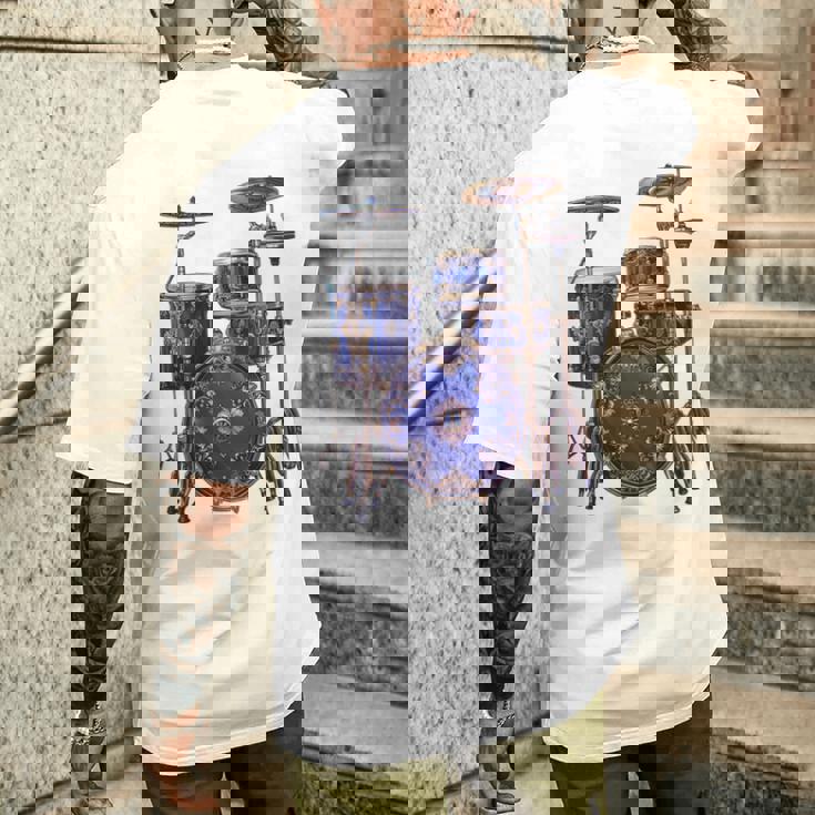 ドラム ドラマー ドラミング ドラム 長袖tシャツ メンズTシャツ バックプリント 彼への贈り物