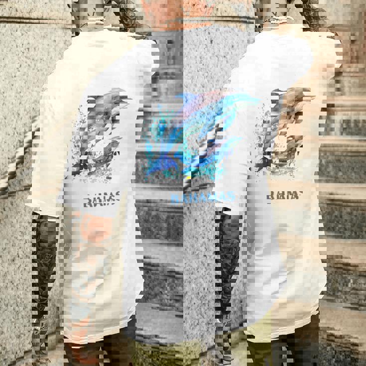 ドルフィン バケーション ヴィンテージ バハマ ビーチ デスティネーション メンズTシャツ バックプリント 彼への贈り物