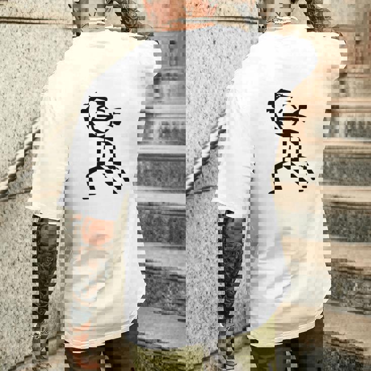 ヌンチャク棒人間クリップアートグラフィック 長袖tシャツ メンズTシャツ バックプリント 彼への贈り物