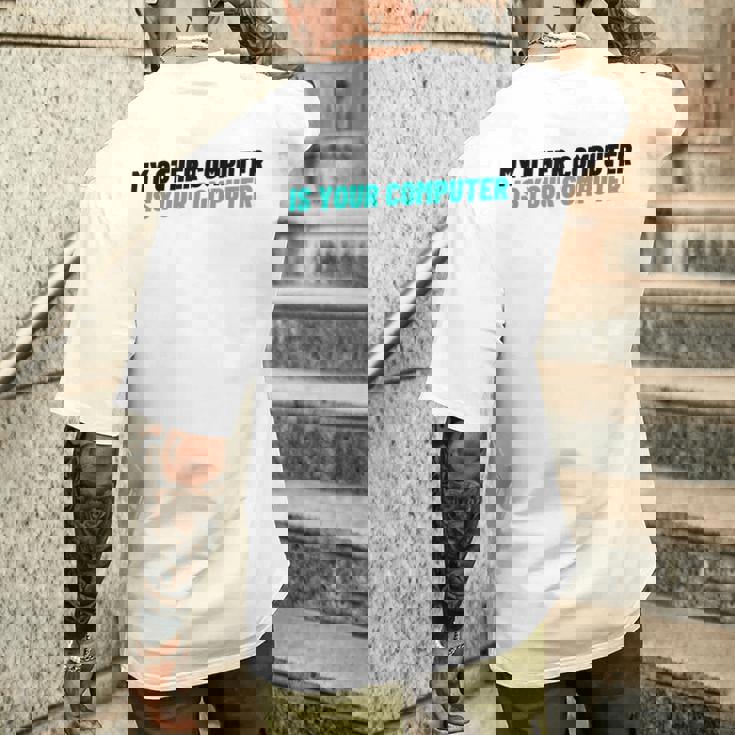 ノベルティ My Other Computer Is Your Computer レディース メンズ 皮肉 メンズTシャツ バックプリント 彼への贈り物