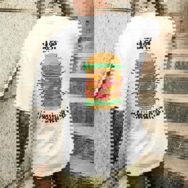 ノベルティ ハンバーガーデー フローズン加工 ミール愛好家 フライドポテト メンズTシャツ バックプリント 彼への贈り物