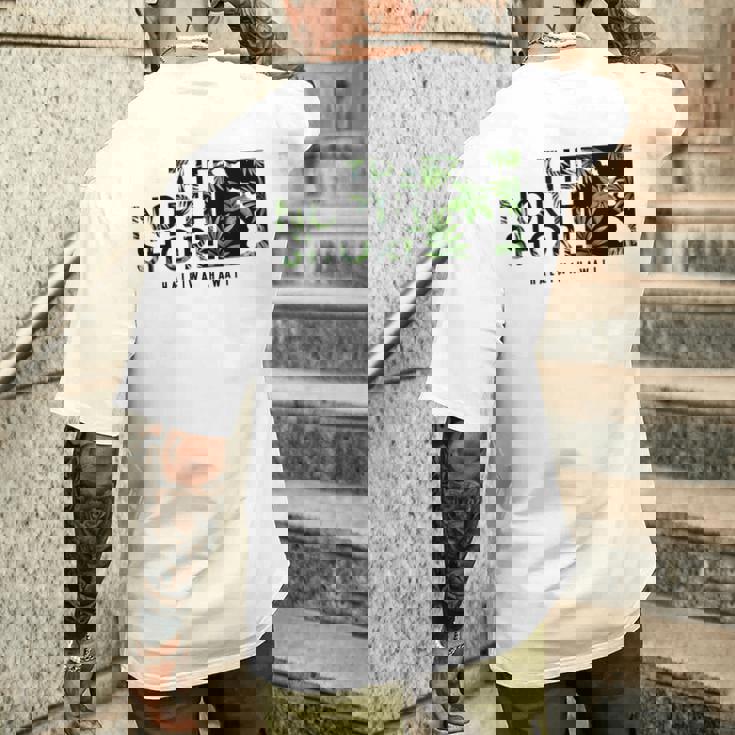 ノースショア ハワイ フローラル メンズTシャツ バックプリント 彼への贈り物