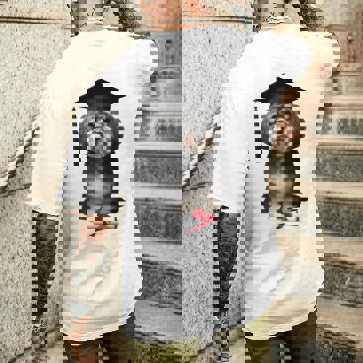 ハバニーズ犬 グラチュエーションキャップ トレーニング 学校 卒業生 オーナー 長袖tシャツ メンズTシャツ バックプリント 彼への贈り物