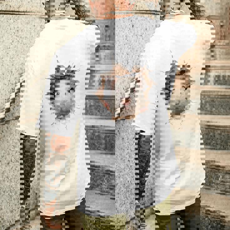 ハムスター アニマルプリント グラフィック ポートレート 顔 ハムスター メンズTシャツ バックプリント 彼への贈り物