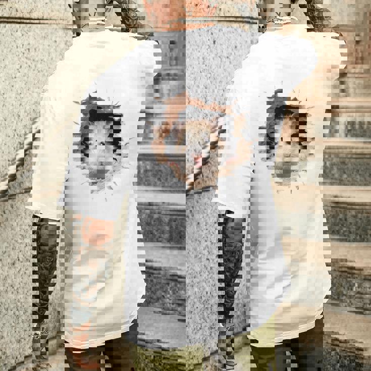 ハムスター アニマル柄 動物園 ポートレート イラスト 顔 ハムスター メンズTシャツ バックプリント 彼への贈り物