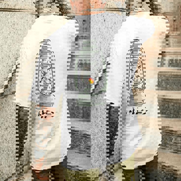 ハリケーンランタンtシャツ白 メンズTシャツ バックプリント 彼への贈り物