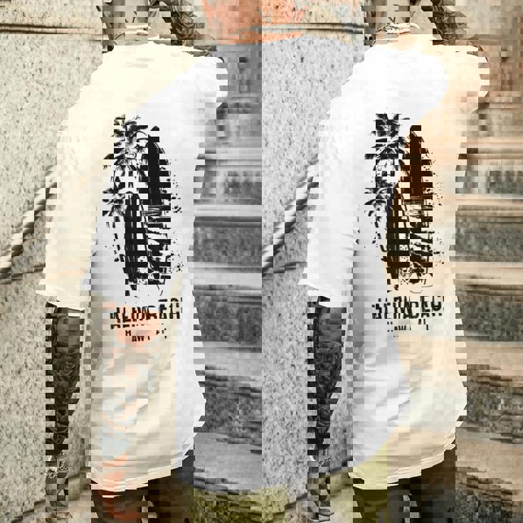 ハレイワ ビーチ ハワイ サーフィン ビンテージ サーフィン サーファー メンズTシャツ バックプリント 彼への贈り物