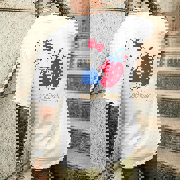 ハローキティ いちご ライトカラー メンズTシャツ バックプリント 彼への贈り物