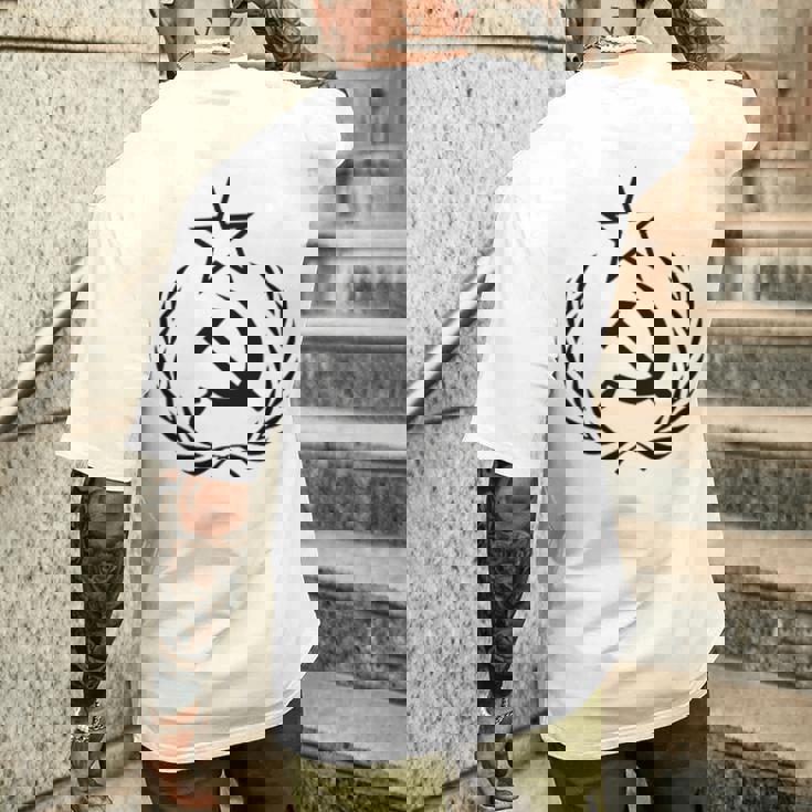 ハンマーと鎌 リース ソ連 ソビエト連邦 メンズTシャツ バックプリント 彼への贈り物