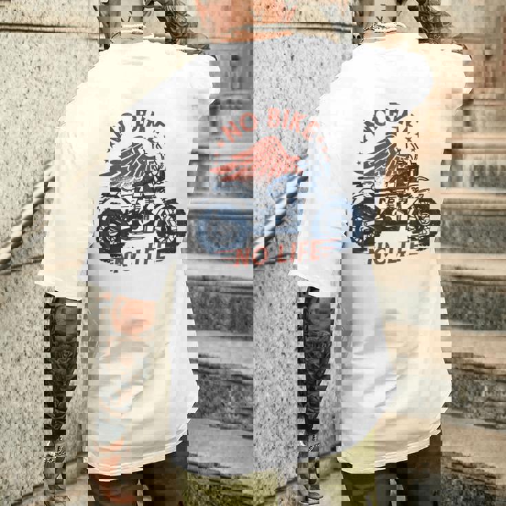 バイク 面白tシャツ No Bike No Life メンズ オートバイ モーターサイクル おもしろ ツーリング 服 メンズTシャツ バックプリント 彼への贈り物