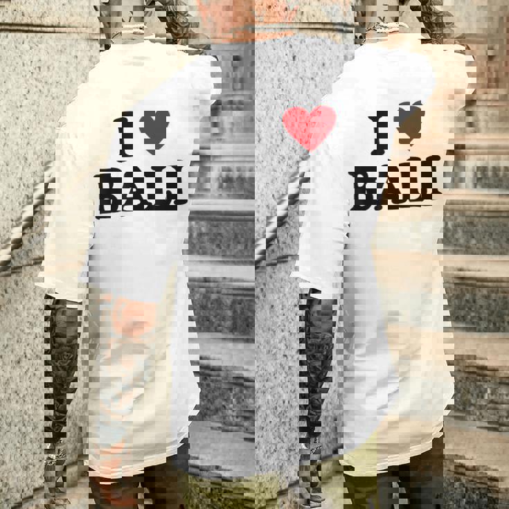 バケーションアイランドハート-ファニーアイラブバリ メンズTシャツ バックプリント 彼への贈り物