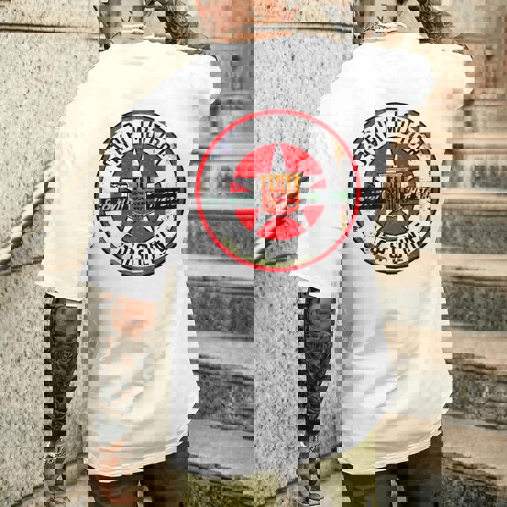 バックプリントのみ レトロ ビンテージ ガソリンスタンド スター モーター オイルカー メンズTシャツ バックプリント 彼への贈り物