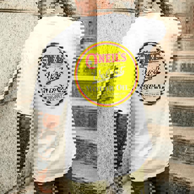 バックプリントのみ レトロ ヴィンテージ ガソリンスタンド オニールのモーターオイル メンズTシャツ バックプリント 彼への贈り物