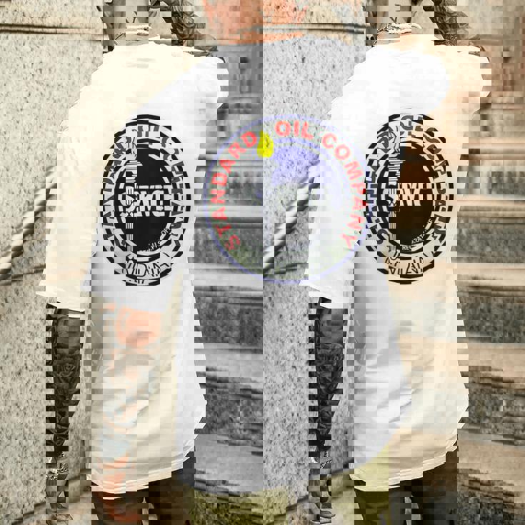 バックプリントのみ レトロ ヴィンテージ ガソリンスタンド 標準モーターオイル メンズTシャツ バックプリント 彼への贈り物