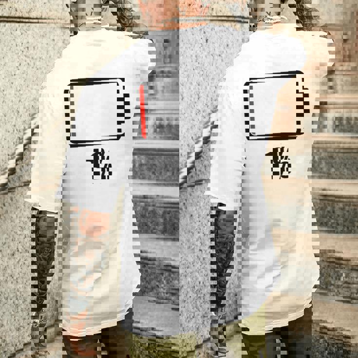 バッテリー1 1残り バッテリー切れtシャツバッテリー低 メンズTシャツ バックプリント 彼への贈り物