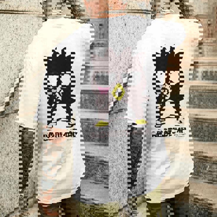 バッドばつ丸 あっかんべー ダークカラー メンズTシャツ バックプリント 彼への贈り物