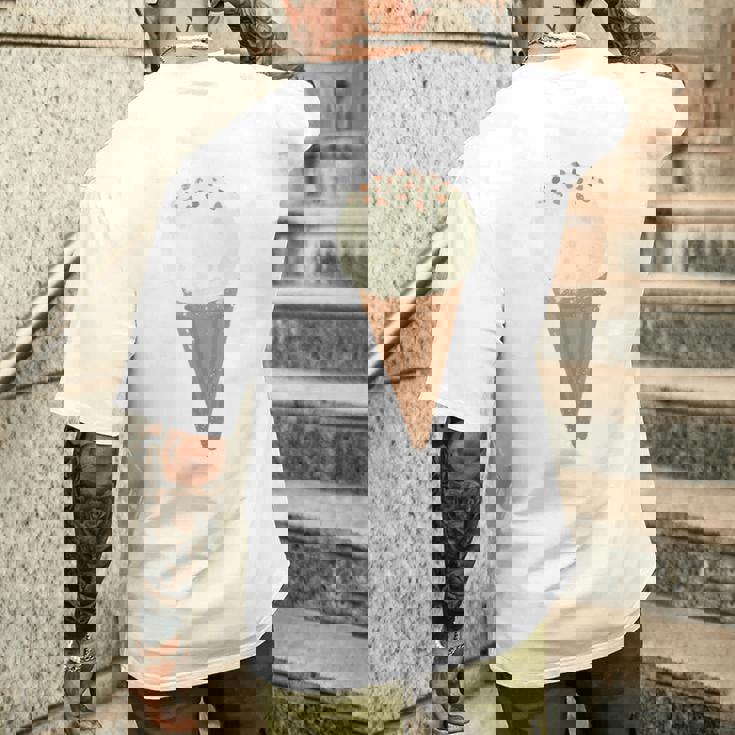 バニラアイスクリーム メンズTシャツ バックプリント 彼への贈り物