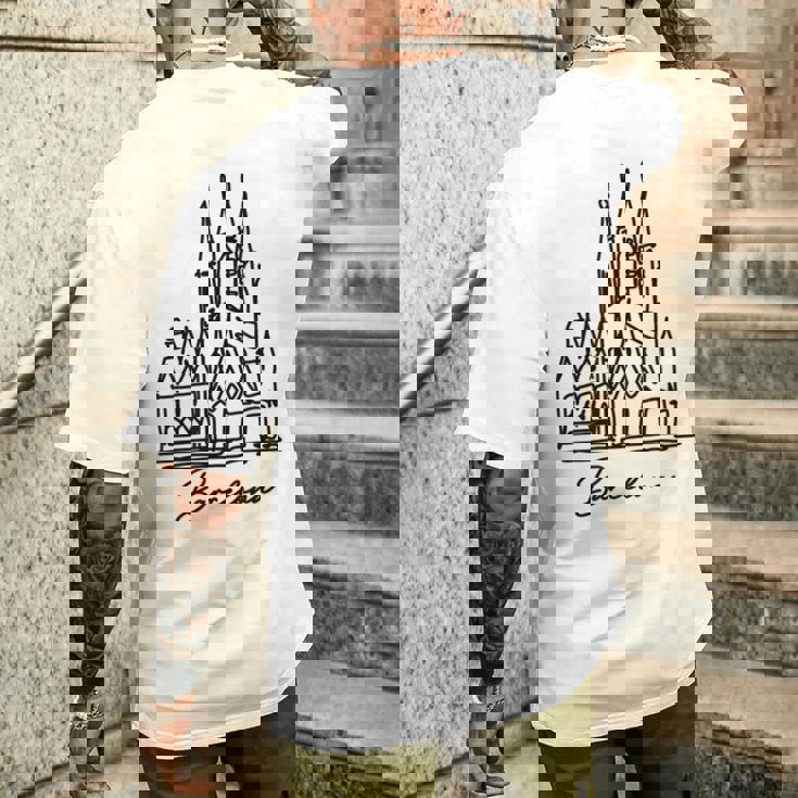 バルセロナ サグラダ ファミリア スペイン お土産 メンズTシャツ バックプリント 彼への贈り物