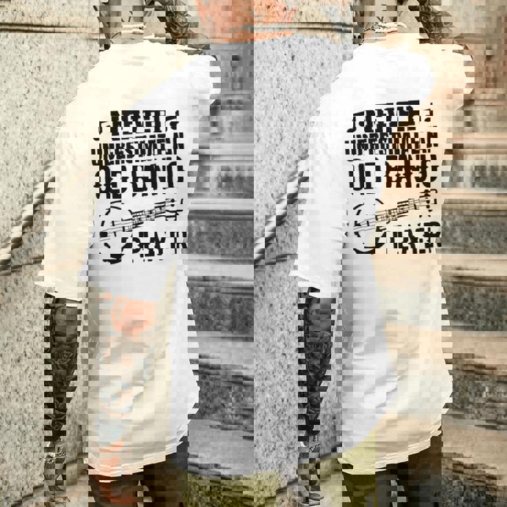 メンズ バンジョーじいさんバンジョーインストラクター メンズTシャツ バックプリント 彼への贈り物