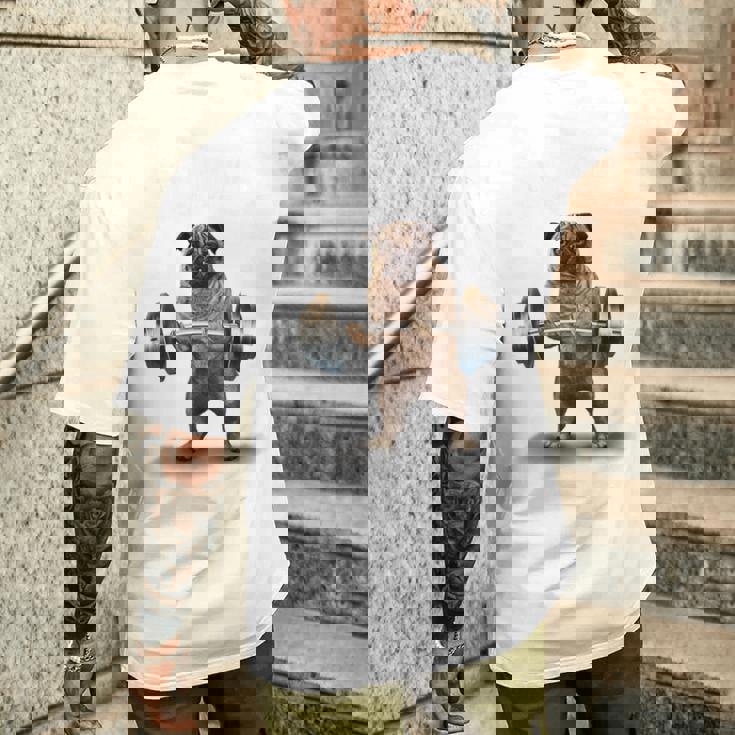 パグ の 筋トレ ついてこれないなら家に帰れ いぬ 犬 メンズTシャツ バックプリント 彼への贈り物