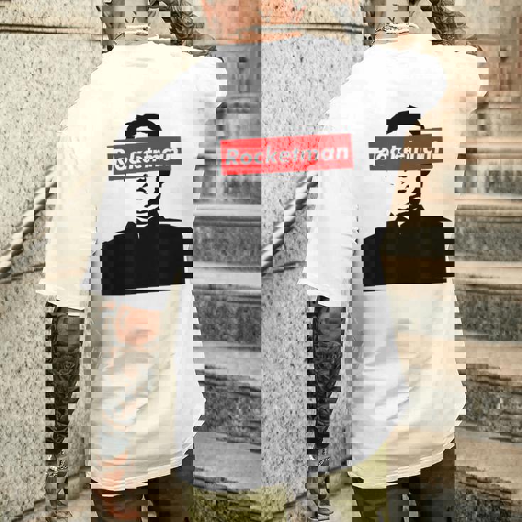 パロディ Kim Jung Un Rocketman ボックスロゴtシャツ メンズTシャツ バックプリント 彼への贈り物