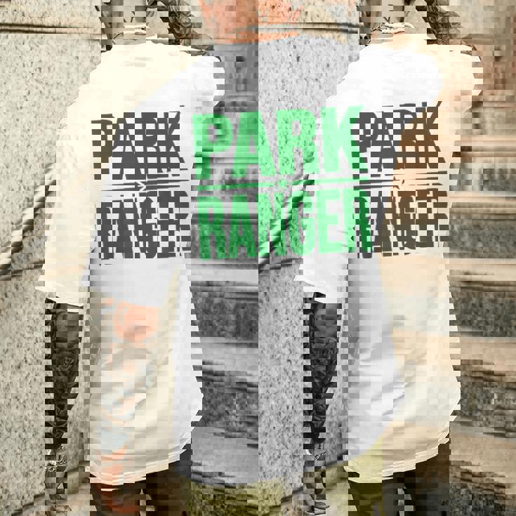 パークレンジャーパークランドワイルドライフフォレスト法執行機関 メンズTシャツ バックプリント 彼への贈り物