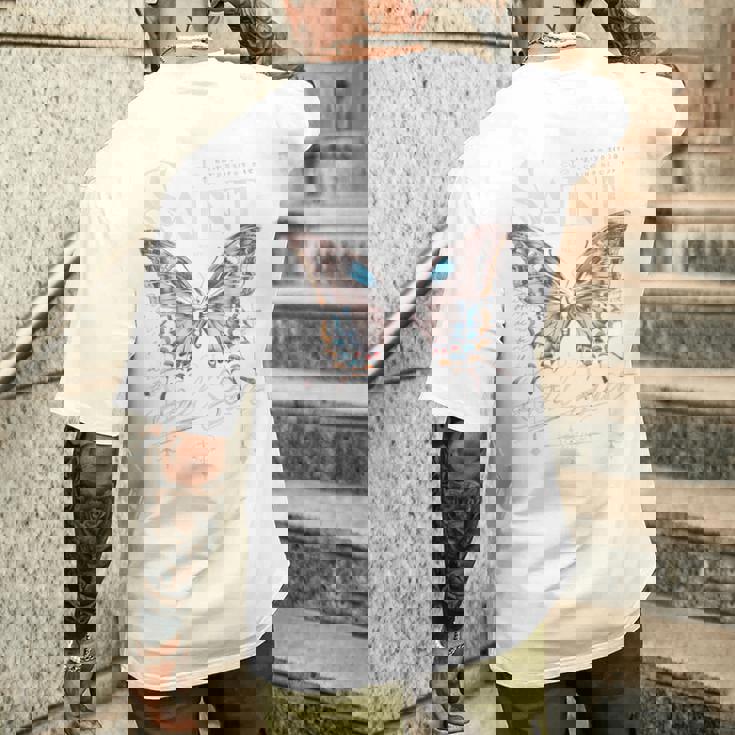 バックプリント ヒップホップ ストリートウェア レトロ Y2k Hip Hop ビンテージ モス バタフライ メンズTシャツ バックプリント 彼への贈り物