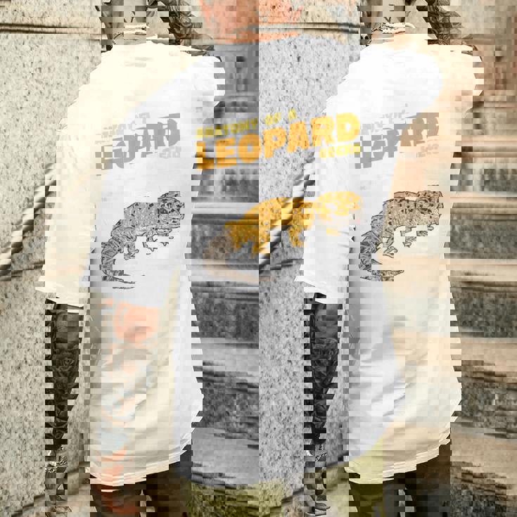 ヒョウ爬虫類ヤモリの解剖学 メンズTシャツ バックプリント 彼への贈り物