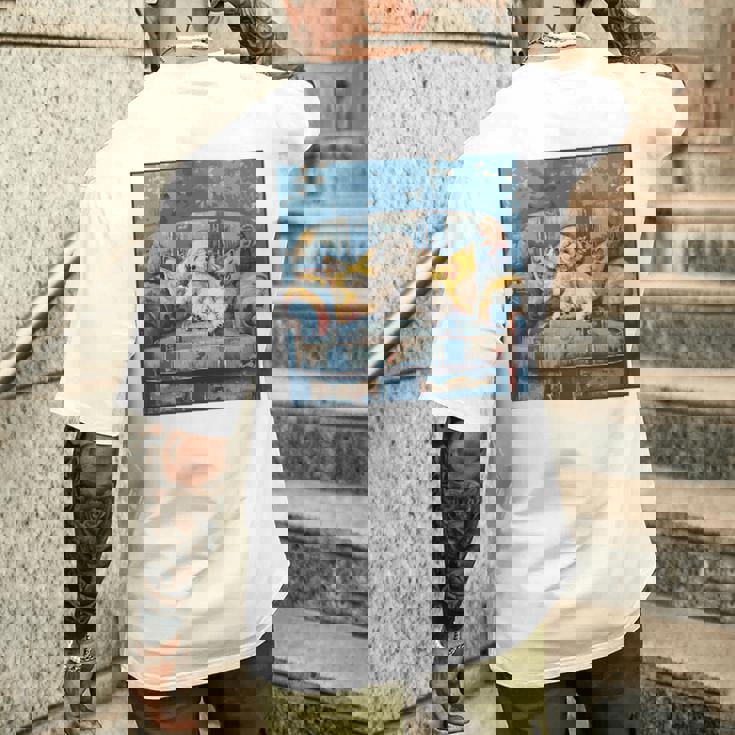 ビション・フリーゼ 音楽愛好家 絵画 犬 メンズTシャツ バックプリント 彼への贈り物