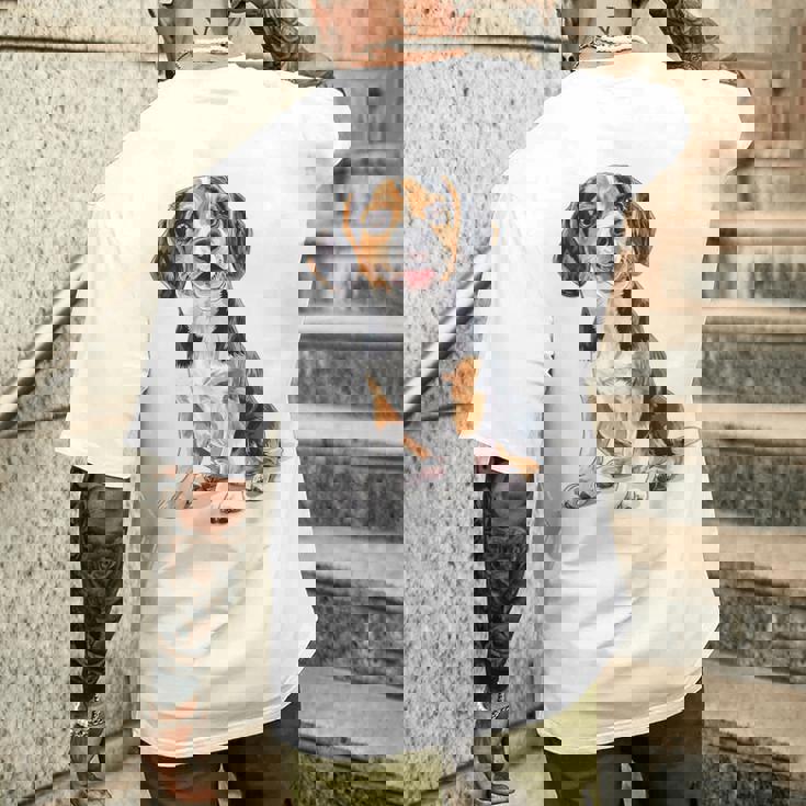 ビーグル 犬 モチーフ ペット イラスト ビーグル メンズTシャツ バックプリント 彼への贈り物