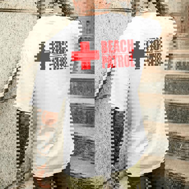 ビーチパトロール ライフガード サーフ レスキュー メンズTシャツ バックプリント 彼への贈り物