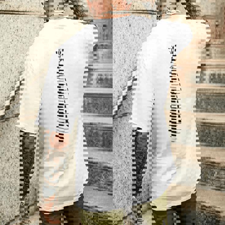 ピアノ ピアニスト 面白いキーボード ネクタイ メンズTシャツ バックプリント 彼への贈り物