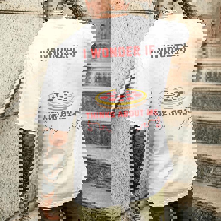 バックプリント ピザも私のことを考えているのかな メンズTシャツ バックプリント 彼への贈り物