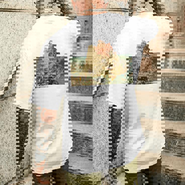 ピーテル・ブリューゲルによるバベルの塔 1563 長袖tシャツ メンズTシャツ バックプリント 彼への贈り物