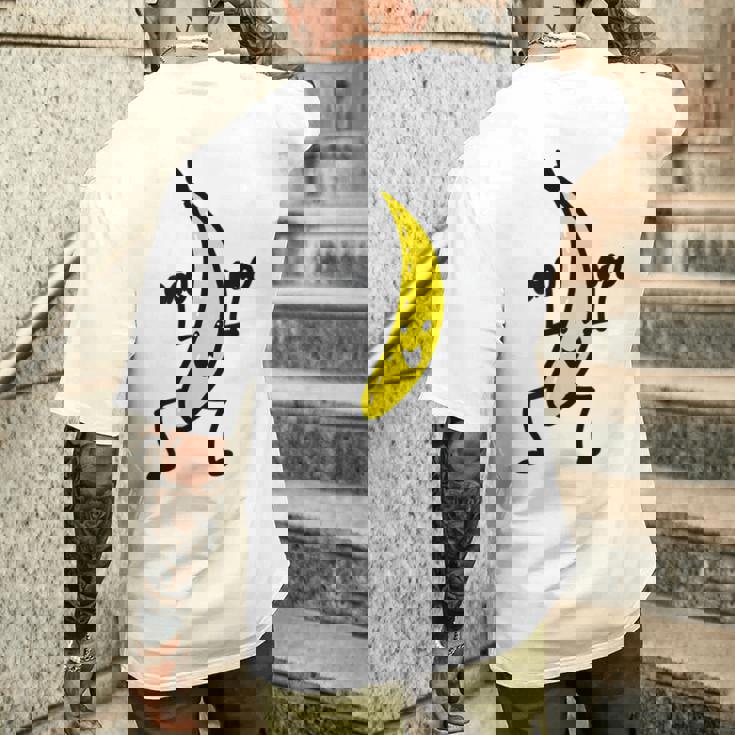 メンズ ファニースティックフィギュア フィットネス バナナダンベル トレーニング メンズTシャツ バックプリント 彼への贈り物